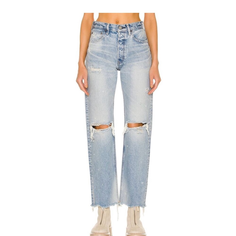 Moussy Light Blue Straight Leg Jeans